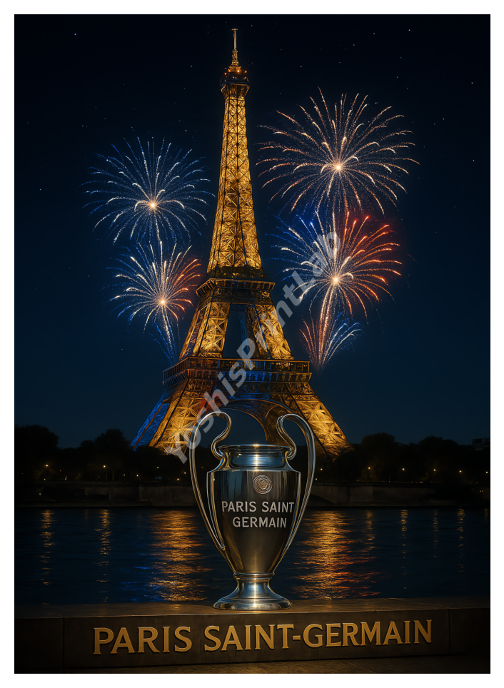 Victoire PSG 2025 Feux d'artifice Tour Eiffel